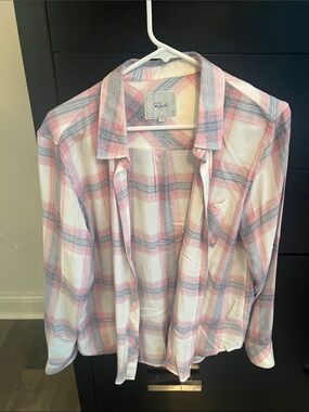 Rails Womens Pink and Blue Plaid Button-Down Shirt